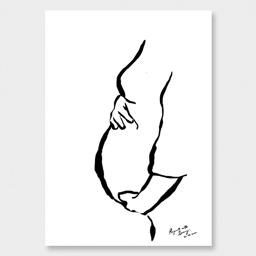 
                  
                    Load image into Gallery viewer, Custom baby bump sketch
                  
                